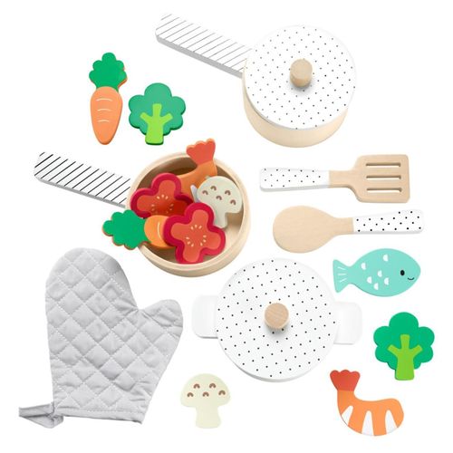 Set de ollas y sartenes de madera Fisher-Price