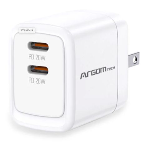 Cargador Argom de pared tipo C dual 40W