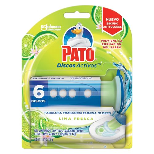 Discos Activos Pato Baños Cítrico Lima Fresca Con Un Aplicador - 36 ml