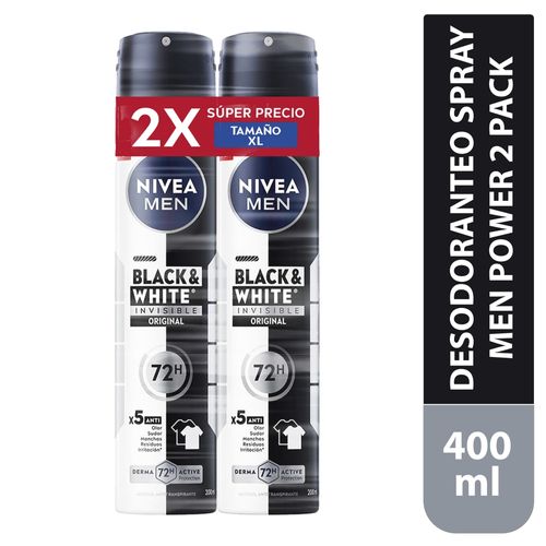 Desodorante Nivea Spray Men Power 2 Pack - 400 ml