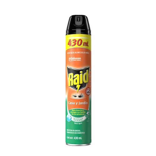 Insecticida Raid En Aerosol Casa y Jardín Eucalipto - 430 ml