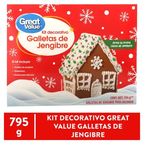 Galletas Dulces Great Value Casa Jengibre Great Value Navidad 795g