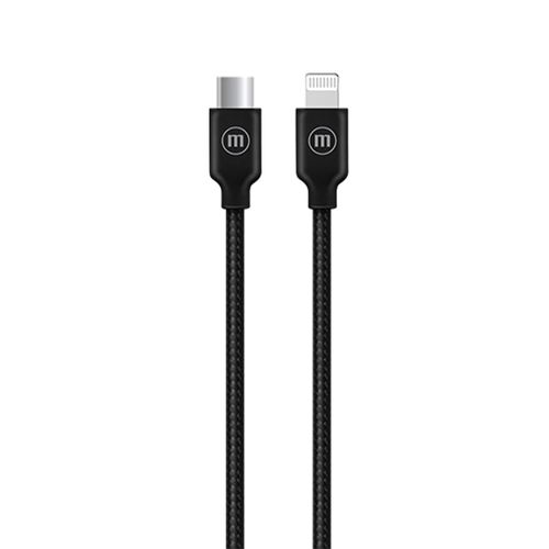 Cable cargador Maxell entrelazado de 2 m USB C a lightning