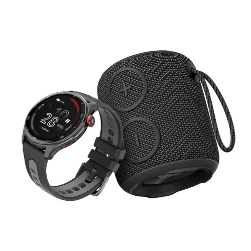 Reloj Smart Watch y Bocina Inalámbrica Cubitt Negra Combo, Compatible con iOS, Android y Huawei, Bluetooth