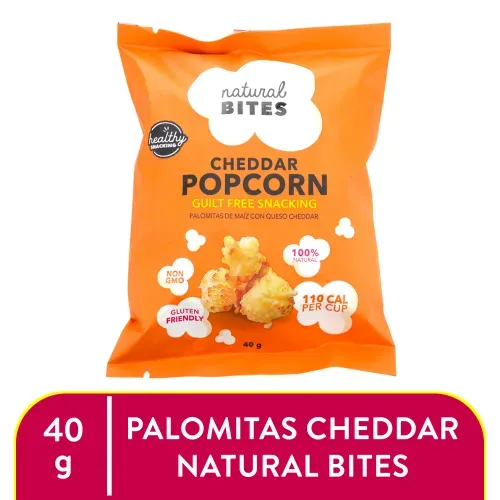 Nat Bites Popcorn Cheddar 40 Gr