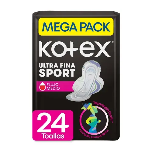 Toallas Femeninas Kotex Sport - 24 Unidades