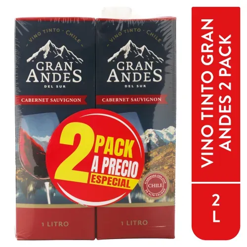Vino Tinto Gran Andes Vino Gran Andes Cabernet 2000 ml
