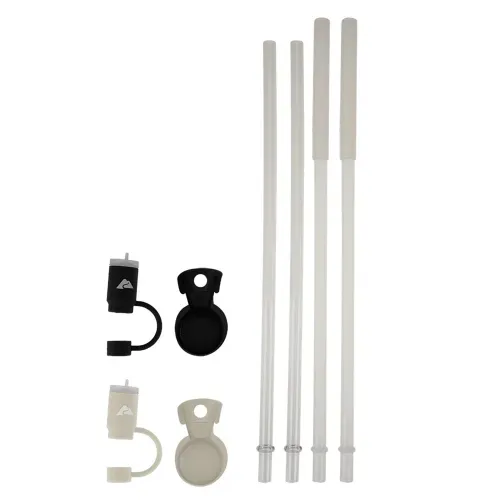 Set accesorios Ozark Trail pajillas de silicone con protectores para vaso de 40 oz - 8 Pzas