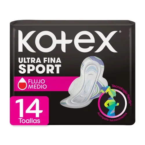 Toallas Femeninas Kotex Sport Ultradelgadas - 14 Unidades