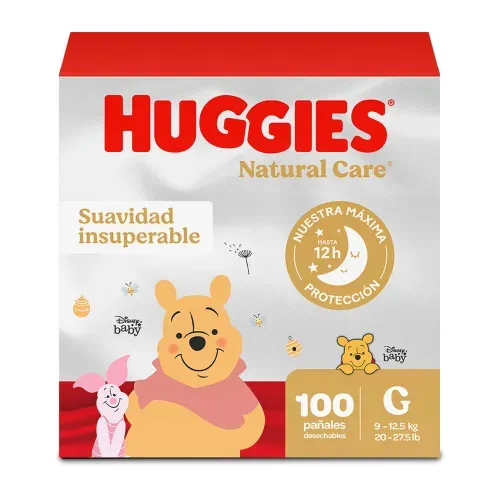 Pañales Huggies Natural Care Etapa 3/G Suavidad Insuperable - 100 Un