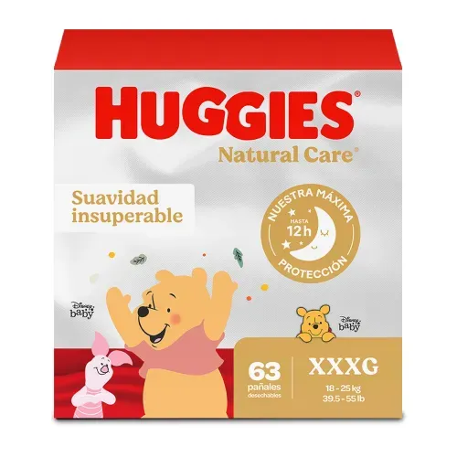 Pañales Huggies Natural Care Etapa 6/XXXG Suavidad Insuperable - 63 Un