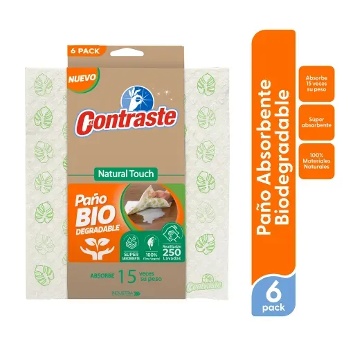 Paño Contraste Biodegradable - 6 Pack