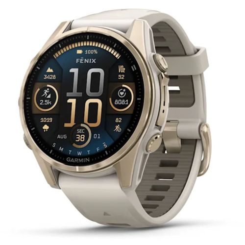 Reloj Garmin Fenix 8 43mm amoled safiro color dorado claro
