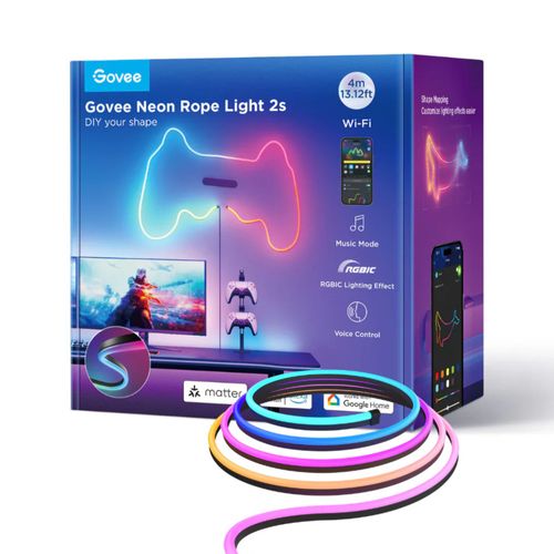 Tira LED Govee H61D4  neon 4M RGBIC WiFi + bluetooth y diseño flexible negro