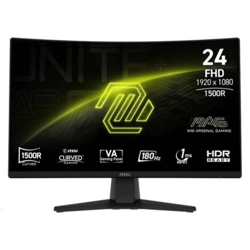 Monitor MSI MAG 242C gamer curvo FHD 180Hz anti-glare con HDMI y DP-23.6”