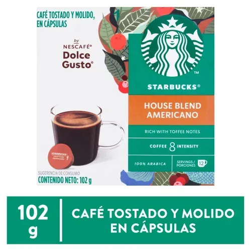 Starbucks By Nescafé® Dolce Gusto Americano House Blend Tueste Medio Caja 12 Capsulas
