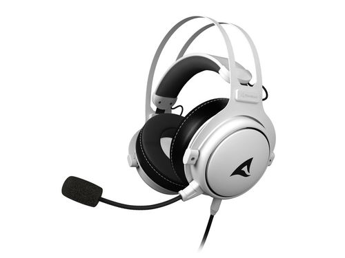 Headset gaming Sharkoon Skiller SGH50 3.5 mm white sonido Hi-Res micrófono desmontable