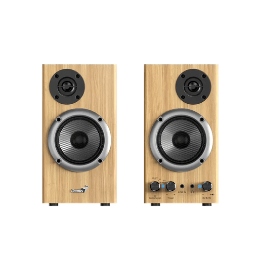 Parlantes Genius SP-HF520BT 20W RMS Bluetooth 5.3 USB playback madera