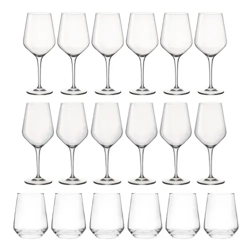 Ht Set De Copas Y Vasos De Vidrio 18pzs