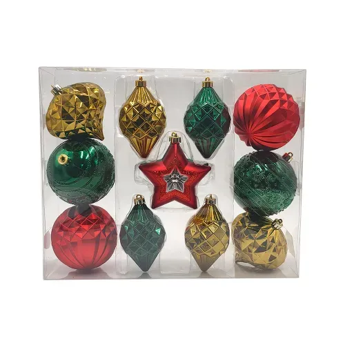Esferas Holiday Time surtidas - 12 Uds