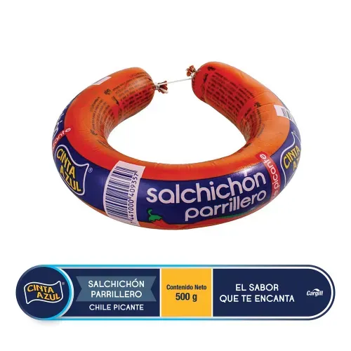 Salchichón Parrillero Cinta Azul Picante Cinta - 500 g