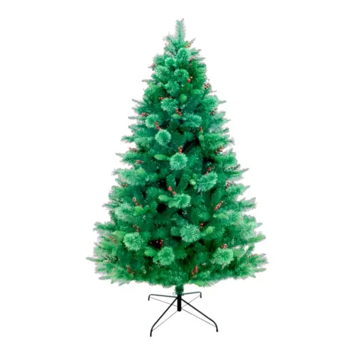 Arbol Navideño Holiday Time verde berrie 213 cm de altura (6.99 pies) con 1083 ramas N15