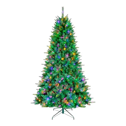 Arbol Navideño Holiday Time iluminado con 400 luces LED, de 228 cm de altura (7.48 pies) con 1400 ramas