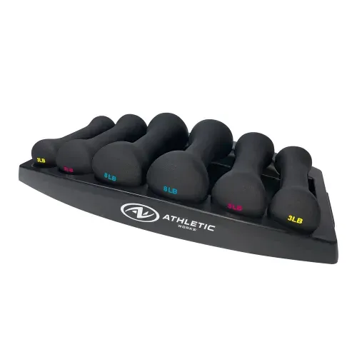 Set Athletic Work De Mancuernas Con Base 32 Lb 6Und