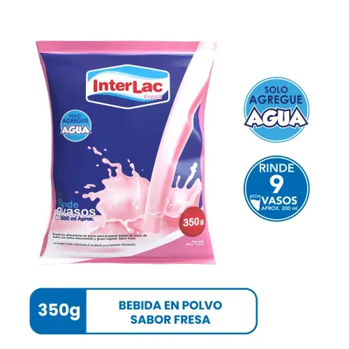 Bebida Láctea Interlac Sabor Fresa - 350 g