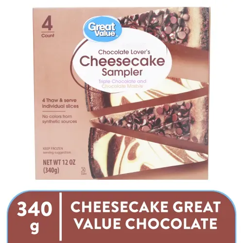 Cheesecake Great Value Triple Chocolate y Chocolate Marmoleado 4 Rebanadas - 340 g