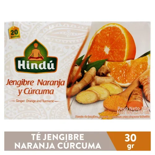 Te Jengibre Naranja y Curcuma Hindu 30g