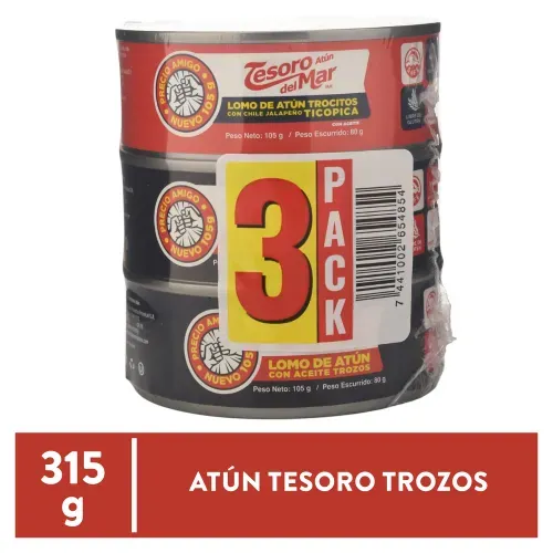 Atun Tesoro Jalapeno Trozos 3pack 315g