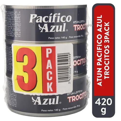 Atun Pacifico Azul Trocitos 3pack 420g