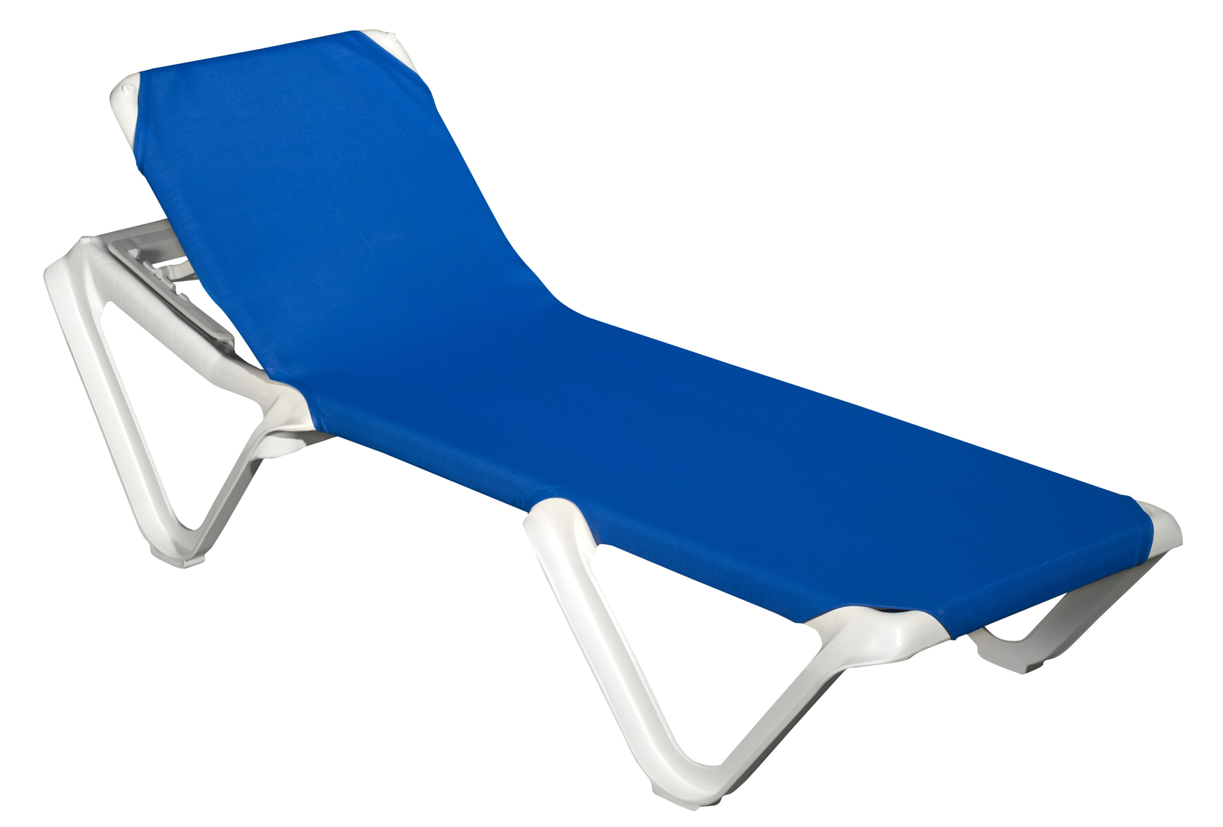 Cama de playa Balliu tumbona eva pro chasis blanco lona azul