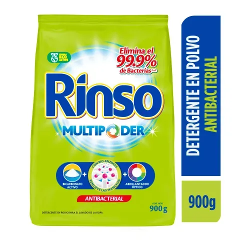 Detergente en Polvo Rinso MultiPoder Antibacterial-900 gr