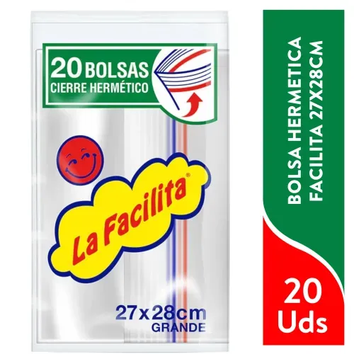 Bolsa Hermetica Facilita 27x28cm 20ea