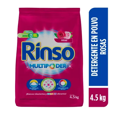 Detergente en polvo Rinso multipoder Rosas - 4.5 kg
