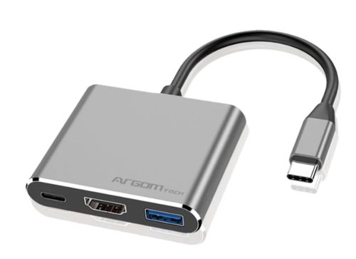 Concentrador 3 in 1  Argom Type-C  ONEAXESS  Type-C PD USB 3.0 HDMI 4KARG-UB-0181