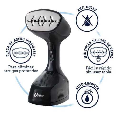 Vaporizador Oster® para telas portátil con cable de 2,5 mts capacidad de 240 ml negro, GCSTES101