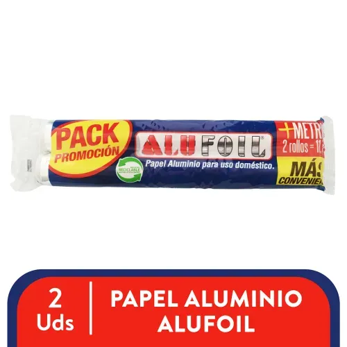 Pack Alufoil Papel Aluminio Rll 11m 2ea
