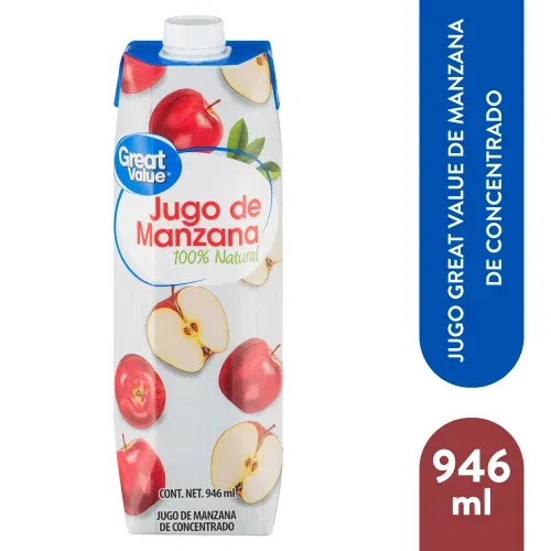 Jugo Great Value de Manzana concentrado - 946 ml