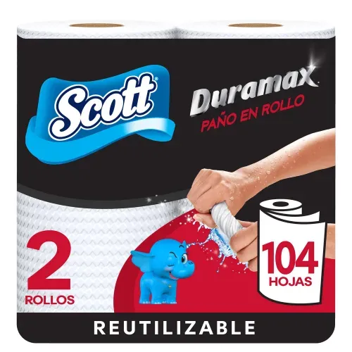 Toalla de Papel Reutilizable Scott Duramax  52 Hojas - 2 Rollos