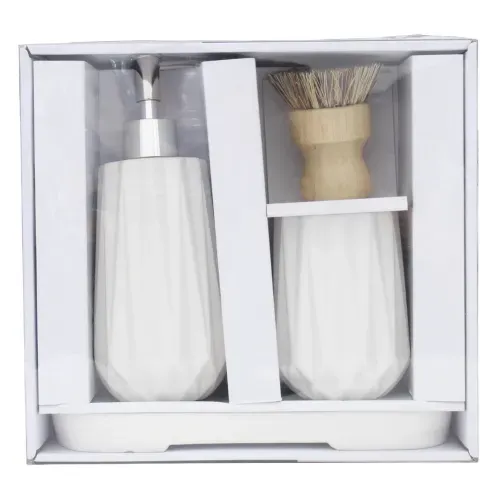Accesorios Para Baño Hometrends Set De 4 Accesorios De Bano De Ceramica