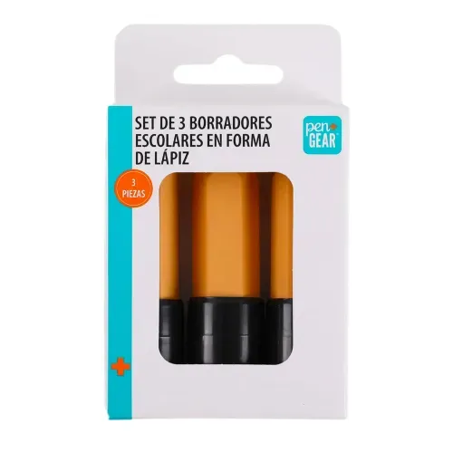 Borrador Pen Gear con forma de lápiz - 3 pzas