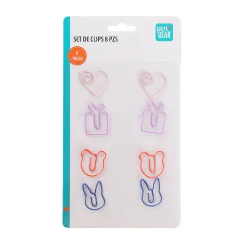Clips Pen Gear con formas - 8 pzas