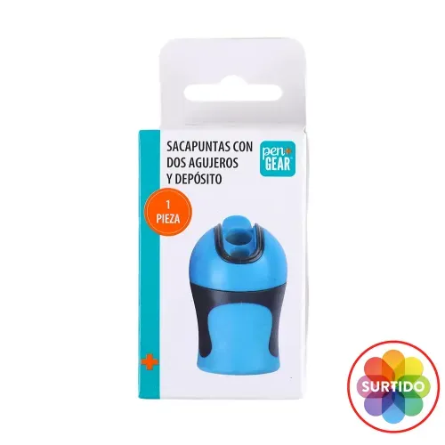Sacapuntas Pen Gear con dos agujeros y depósito Surtido
