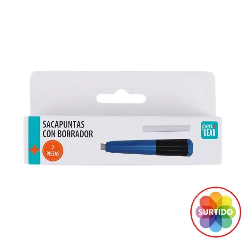 Sacapuntas Pen Gear con borrador - 2 pzas