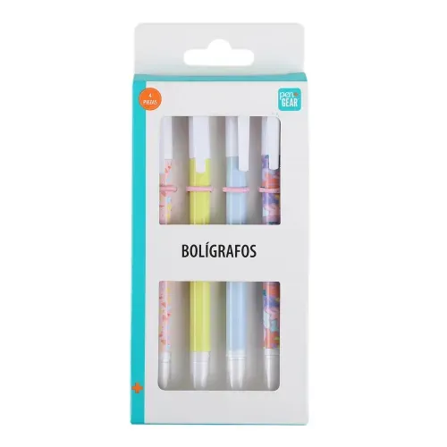 Bolígrafo Pen Gear tinta negra -4 pzas