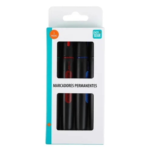 Marcadores Pen Gear permanentes -2 mm/ 4 pzas