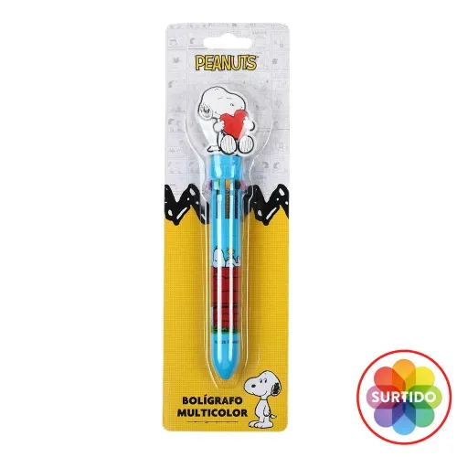 Bolígrafo Snoopy retractil 10 colores